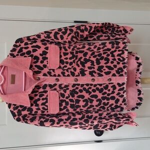 Black and Pink Cheetah print fringe edge Jacket